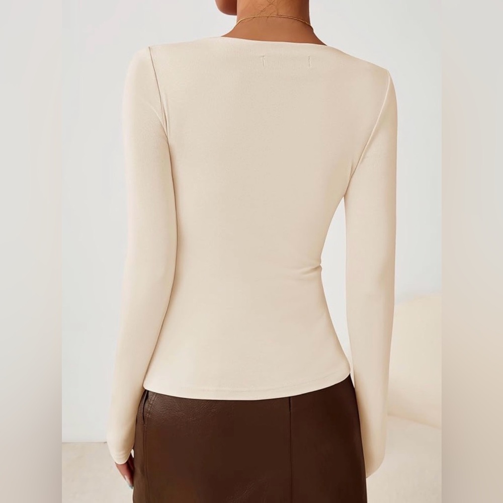 Off-white cream asymmetrical top - Picture 3 of 6